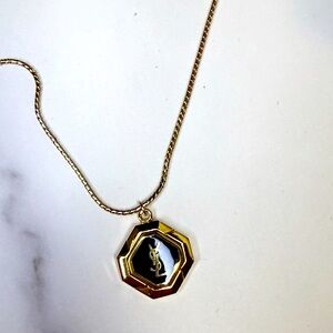 Gold and Black YSL necklace
